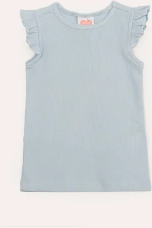 C&A Regata de algodão infantil fru fru azul