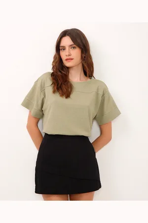 C&A Blusa com recorte manga curta verde