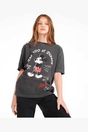 C&A Camiseta de algodão juvenil mickey manga curta