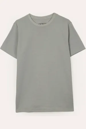 C&A Camiseta de algodão juvenil texturizada manga curta azul