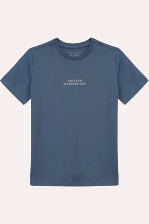 C&A Camiseta de algodão infantil manga curta chicago azul