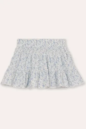 C&A Short saia infantil plissada floral colorido