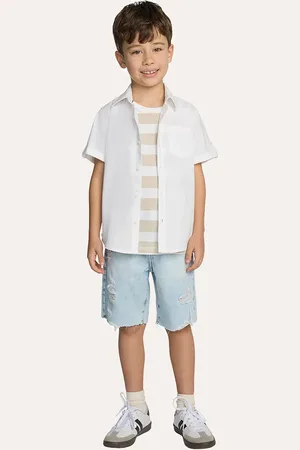 C&A Bermuda jeans infantil destroyed claro