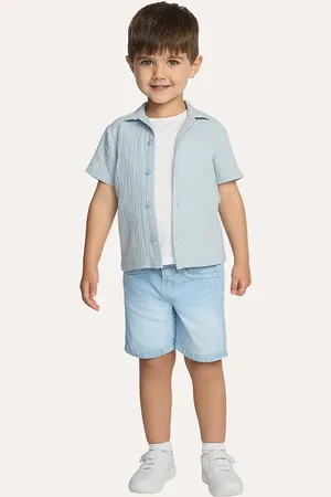C&A Bermuda jeans infantil com bolsos claro