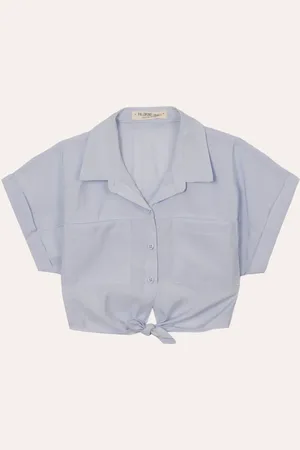 C&A Camisa infantil com amarração azul