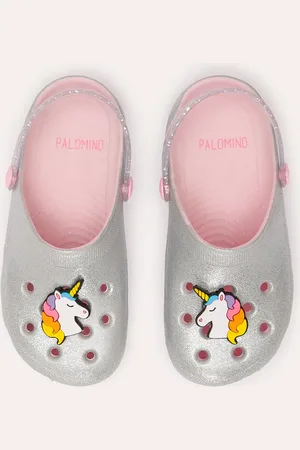 C&A Babuche infantil com glitter unicórnio prateado