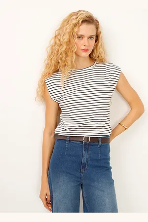 C&A Regata de viscose muscle tee listrada