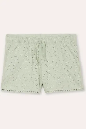 C&A Short infantil de algodão com laise verde