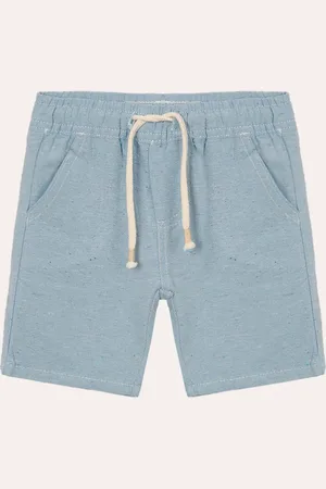 C&A Bermuda infantil cós com elástico e cordão azul