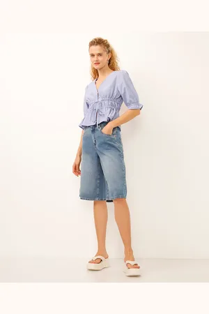 C&A Bermuda jorts jeans cintura média azul