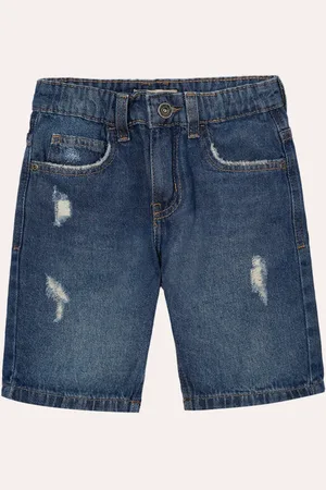 C&A Bermuda jeans infantil destroyed azul
