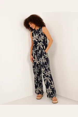 C&A Calça wide leg texturizada coqueiro azul