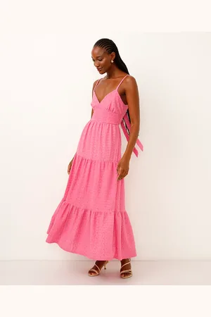C&A Vestido longo texturizado marias rosa