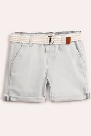 C&A Bermuda infantil de sarja com cinto azul