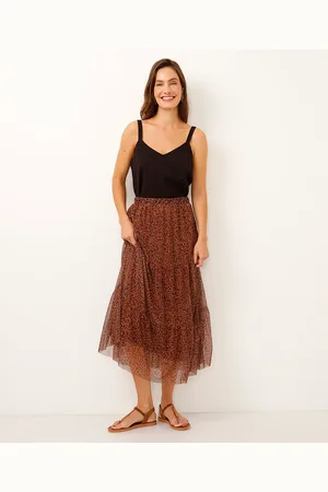 C&A Saia midi de tule animal print