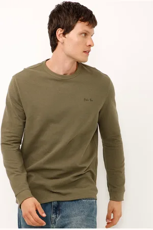 C&A Camiseta de algodão manga longa texturizada palm tree verde