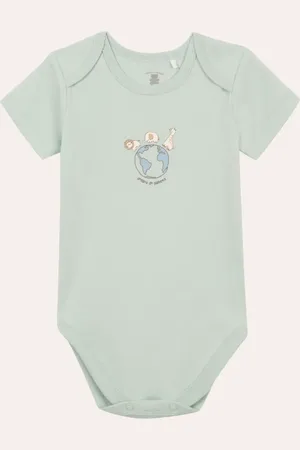 C&A Body de algodão infantil amigos do planeta verde