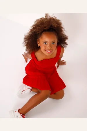 C&A Vestido curto infantil de algodão texturizado