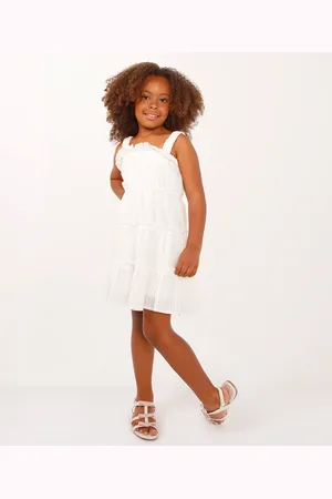 C&A Vestido curto infantil de algodão texturizado