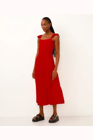 C&A Vestido midi de viscose marias