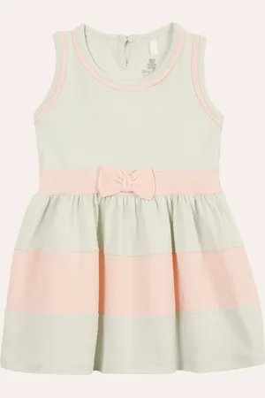 C&A Vestido infantil de algodão listrado verde