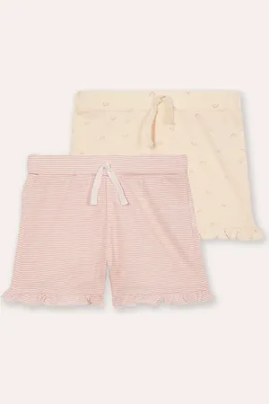 C&A Kit de 2 shorts infantils com babado colorido