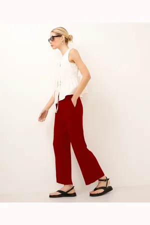 C&A Calça clochard com bolso vermelha