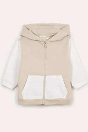 C&A Blusão de moletom infantil com capuz bicolor