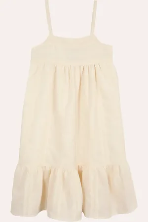 C&A Vestido infantil com algodão texturizado bege