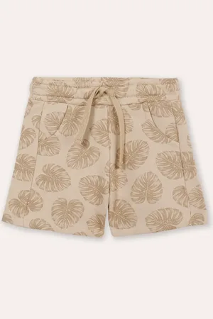 C&A Short de algodão infantil folhagem bege