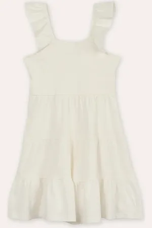 C&A Vestido infantil de algodão alça com babado