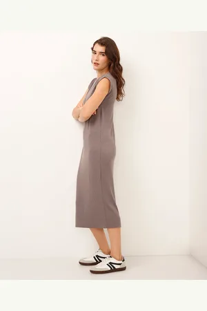 C&A Vestido midi básico canelado muscle tee