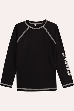 C&A Camiseta infantil manga longa proteção uv preta