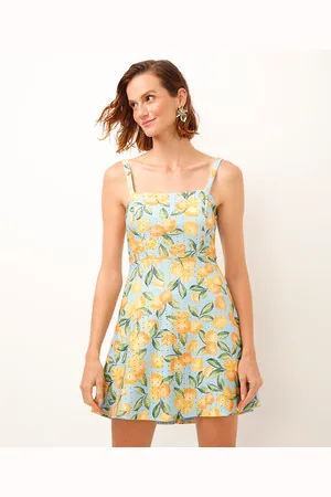 C&A Vestido curto de laise estampado azul