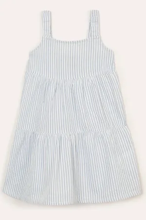 C&A Vestido infantil de algodão listrado azul