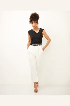 C&A Calça reta de alfaiataria com cinto