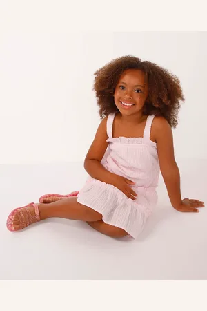 C&A Vestido curto infantil de algodão texturizado