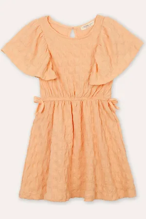 C&A Vestido infantil texturizado laranja