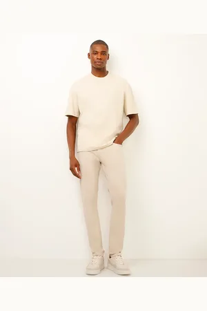 C&A Calça slim de sarja bege