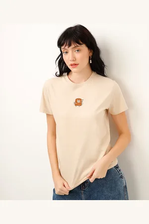 C&A Camiseta de algodão gatinho bege