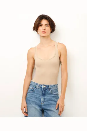 C&A Body básico de poliamida canelado bege