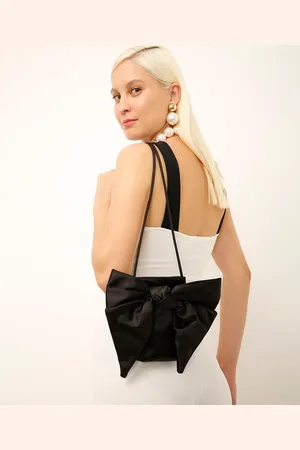 C&A Bolsa phone bag acetinada com laço preta