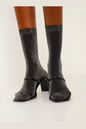 C&A Meia cano alto com lurex preta