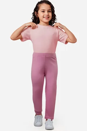 C&A Calça legging infantil de algodão rosa