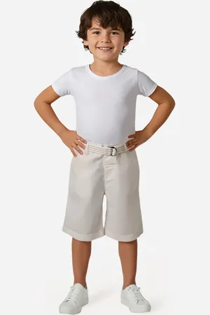 C&A Bermuda infantil de sarja com cinto branca