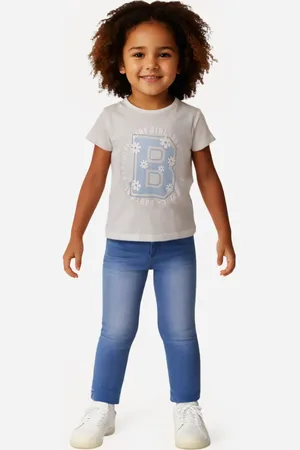 C&A Camiseta de algodão infantil manga curta floral