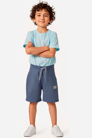 C&A Short de moletom infantil com cordão azul