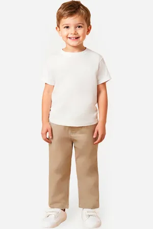 C&A Calça de sarja infantil com bolsos bege