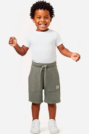 C&A Short de moletom infantil com cordão verde