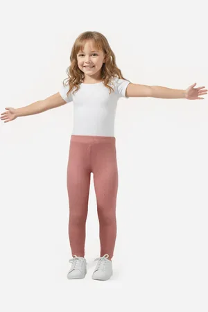 C&A Calça legging canelada infantil poá rosa